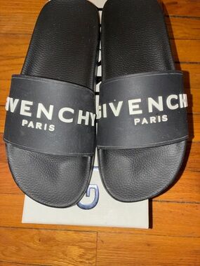 Givenchy Black Logo Slide Sandals for Men
